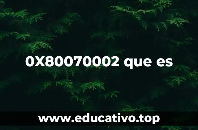 0X80070002 que es