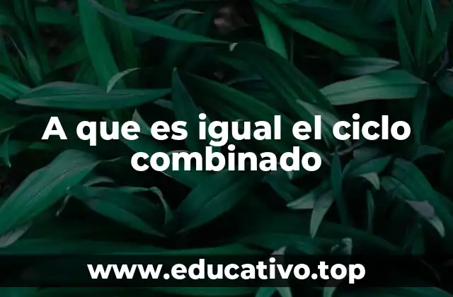 A que es igual el ciclo combinado