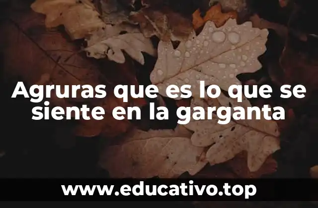 Agruras que es lo que se siente en la garganta