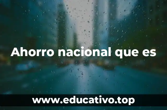 Ahorro nacional que es
