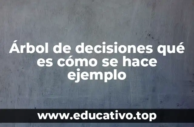 Árbol de decisiones qué es cómo se hace ejemplo