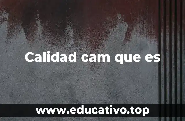 Calidad cam que es