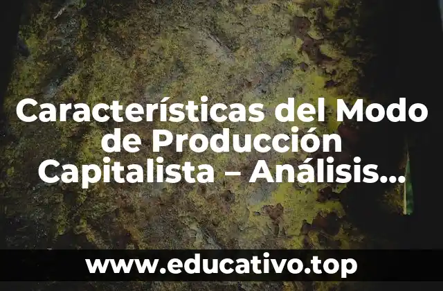 Características del Modo de Producción Capitalista – Análisis Detallado