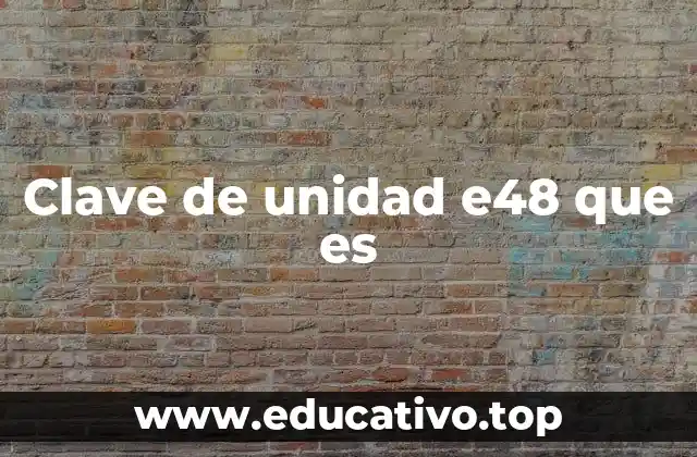 Clave de unidad e48 que es