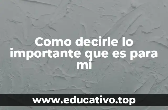 Como decirle lo importante que es para mi