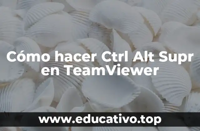¿Qué es Ctrl+Alt+Supr y para qué sirve en TeamViewer?