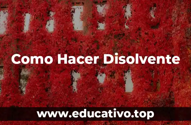 Como Hacer Disolvente