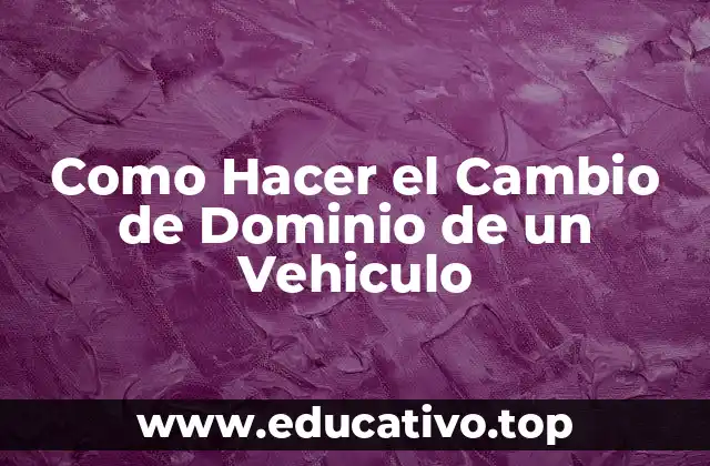 Como Hacer el Cambio de Dominio de un Vehiculo
