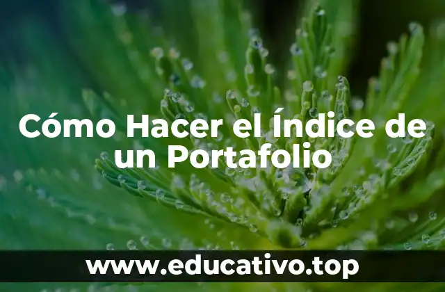 Cómo Hacer el Índice de un Portafolio