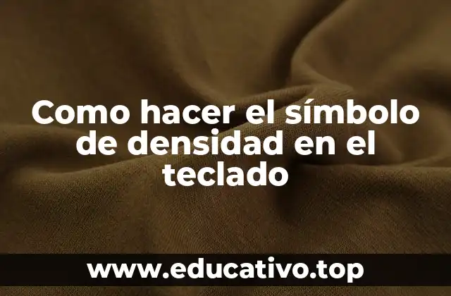 Como hacer el símbolo de densidad en el teclado