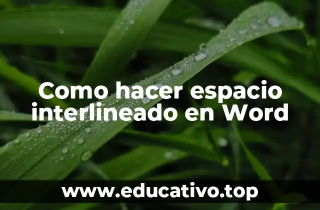 ¿Qué es el espacio interlineado en Word?