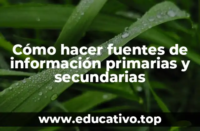 Cómo hacer fuentes de información primarias y secundarias
