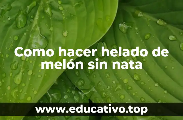 Como hacer helado de melón sin nata