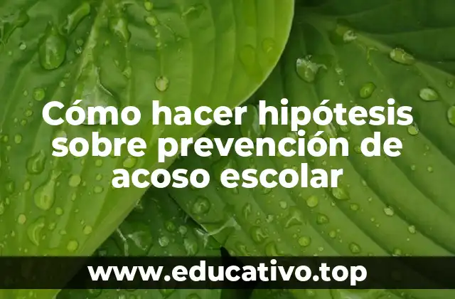 Cómo hacer hipótesis sobre prevención de acoso escolar