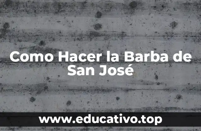 Como Hacer la Barba de San José