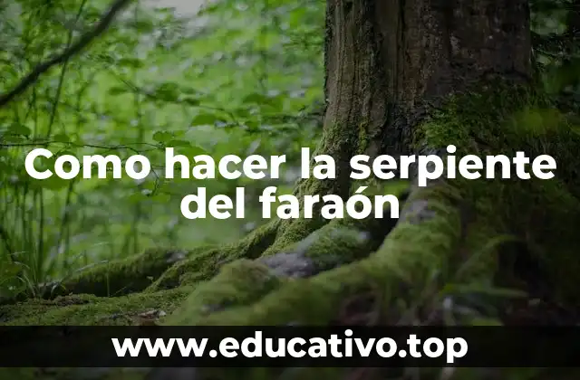 Como hacer la serpiente del faraón