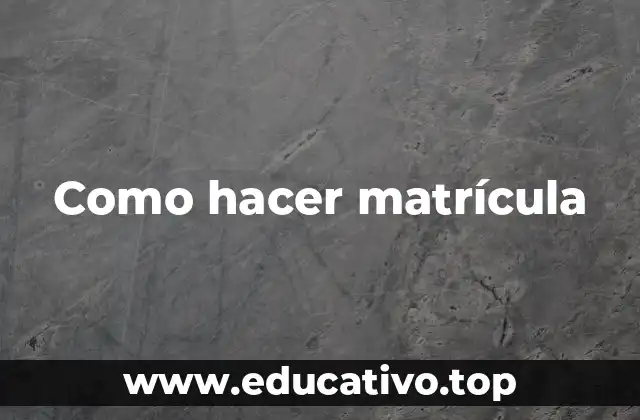 Como hacer matrícula