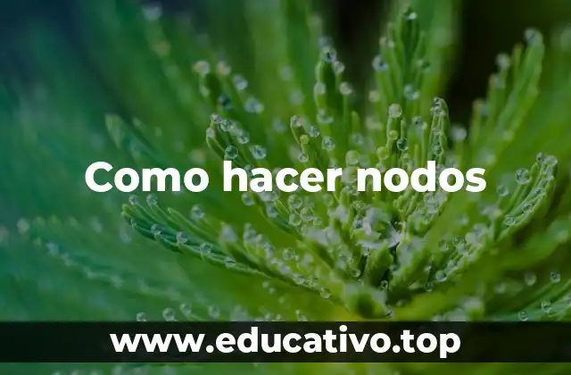 Como hacer nodos