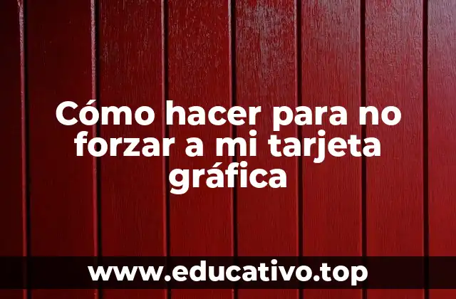 Cómo hacer para no forzar a mi tarjeta gráfica