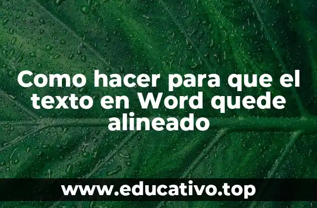 Como hacer para que el texto en Word quede alineado