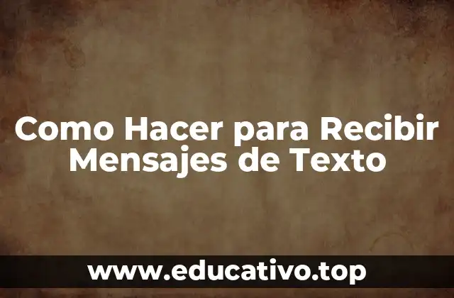 Como Hacer para Recibir Mensajes de Texto