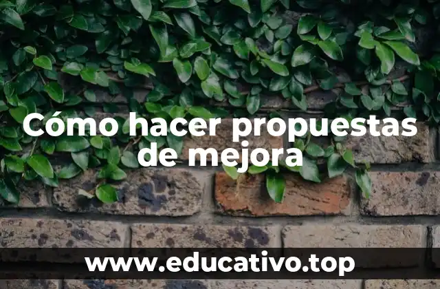 Cómo hacer propuestas de mejora