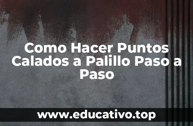 Como Hacer Puntos Calados a Palillo Paso a Paso
