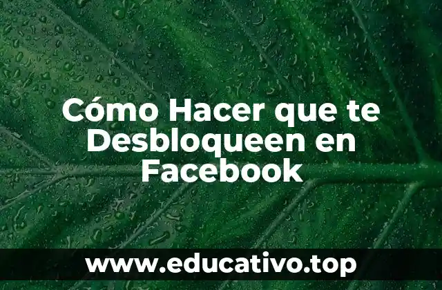 Cómo Hacer que te Desbloqueen en Facebook