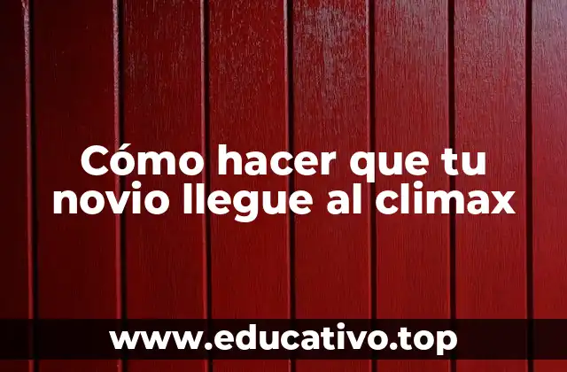 Cómo hacer que tu novio llegue al climax