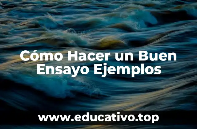 Cómo Hacer un Buen Ensayo Ejemplos