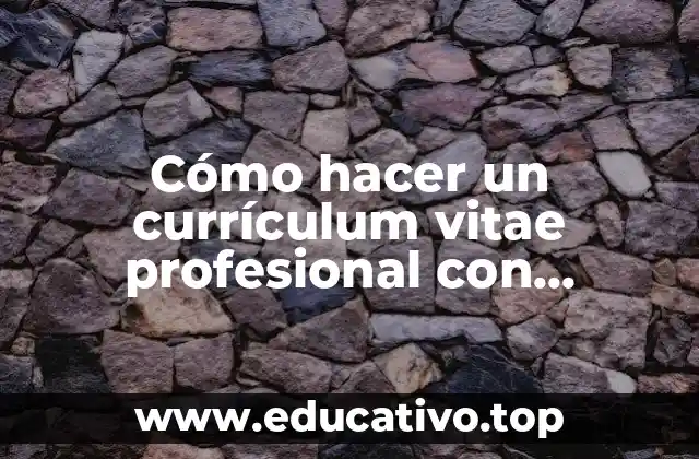 Cómo hacer un currículum vitae profesional con ejemplos