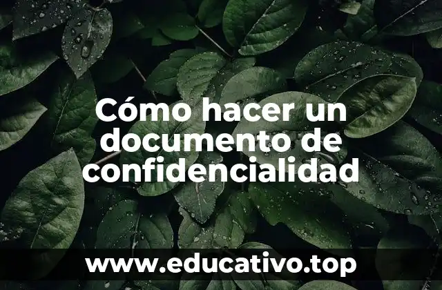 Cómo hacer un documento de confidencialidad
