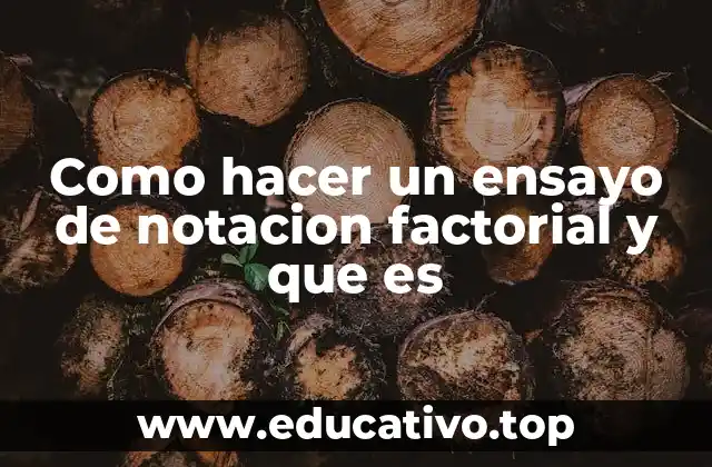 Como hacer un ensayo de notacion factorial y que es