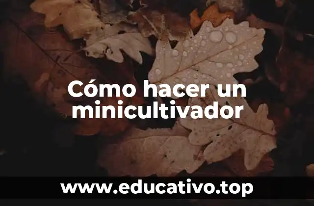 Cómo hacer un minicultivador