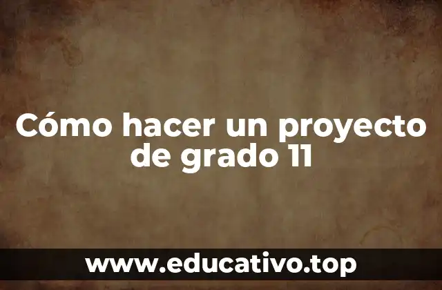 Cómo hacer un proyecto de grado 11