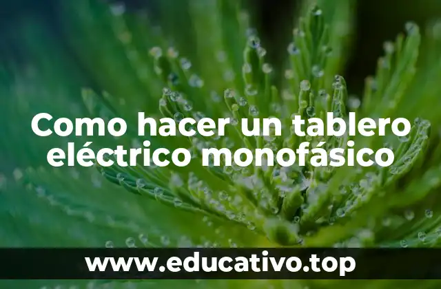 Como hacer un tablero eléctrico monofásico