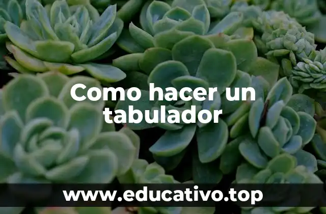 Como hacer un tabulador