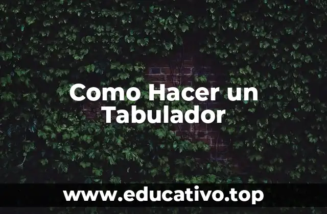 Como Hacer un Tabulador