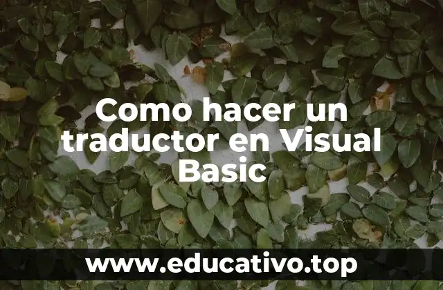Como hacer un traductor en Visual Basic