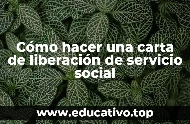 Cómo hacer una carta de liberación de servicio social