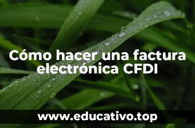 Cómo hacer una factura electrónica CFDI