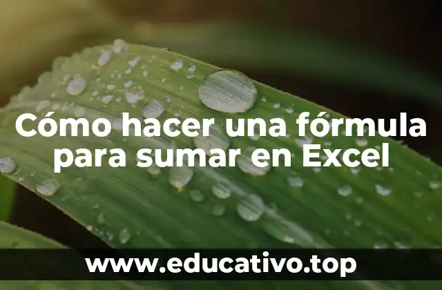 Cómo hacer una fórmula para sumar en Excel