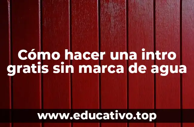 Cómo hacer una intro gratis sin marca de agua