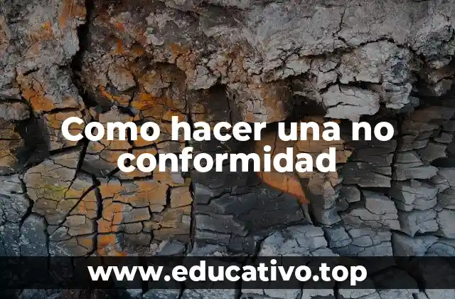 Como hacer una no conformidad