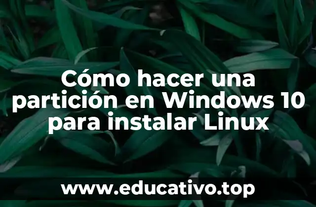 Cómo hacer una partición en Windows 10 para instalar Linux