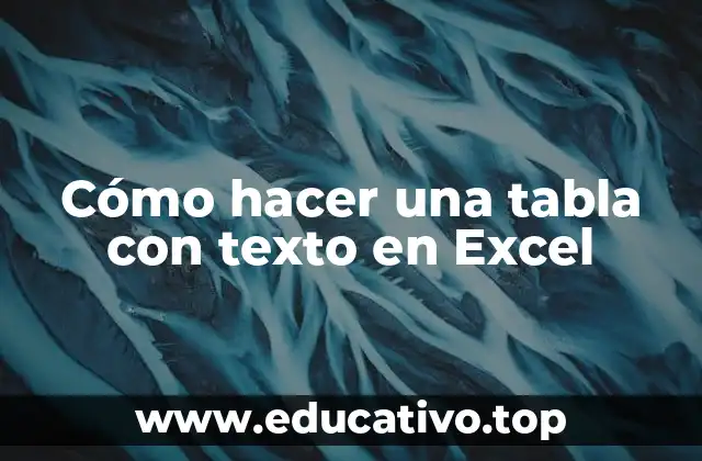 Cómo hacer una tabla con texto en Excel