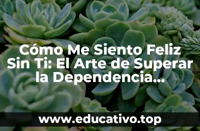 Cómo Me Siento Feliz Sin Ti: El Arte de Superar la Dependencia Emocional