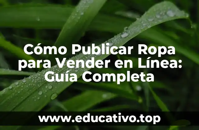 Cómo Publicar Ropa para Vender en Línea: Guía Completa