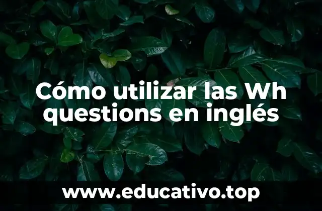 Cómo utilizar las Wh questions en inglés