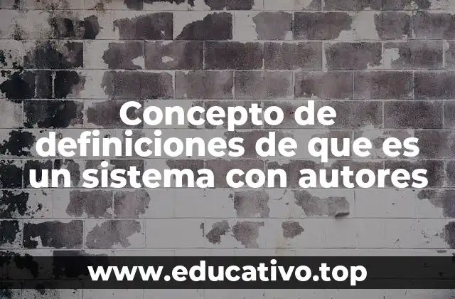 Concepto de definiciones de que es un sistema con autores